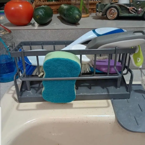 Gray Plastic Sink Caddy Organizer - Gray - Picture 3 of 11